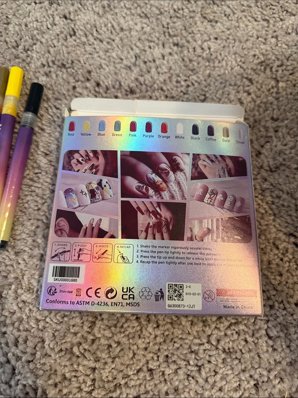 Nail Art Marker Set - Multicolor